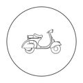 Italian scooter from Italy icon in outline style isolated on white background. Italy country symbol stock vector Royalty Free Stock Photo