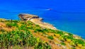 italian sea panorama background - arid apulia landscape of Salen