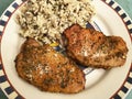 Italian Seasoned Pork Chops With Long Grain and Wild Rice