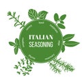 Italian seasoning flat silhouettes Royalty Free Stock Photo