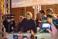 The italian showman and politician Beppe Grillo during his elect