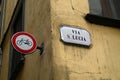 Italian signs in a street in Tuscany