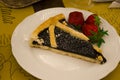 Italian slice of tart with strawberries