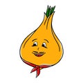 Italian smiling mustachioed Onion character vector