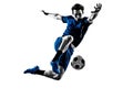 Italian soccer player man silhouette Royalty Free Stock Photo