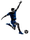Italian soccer player man silhouette Royalty Free Stock Photo