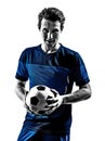 Italian soccer player man silhouette portraits Royalty Free Stock Photo