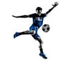 Italian soccer players man silhouettes Royalty Free Stock Photo