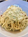 Italian Spagetti  Carbonara Royalty Free Stock Photo