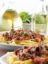 Italian spaghetti dinner Royalty Free Stock Photo