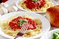 Italian spaghetti dinner Royalty Free Stock Photo