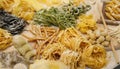 Italian spaghetti homemade and other size fresh pasta