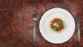 Italian spaghetti pasta with beef and tomato sauce bolognese Royalty Free Stock Photo