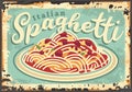 Italian spaghetti vintage restaurant sign Royalty Free Stock Photo