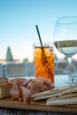 Italian spritz and aperitif on the beach