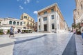 Italian square and architecture scene in Matera. Citylife