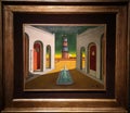 Italian Square with Fountain, painting by Giorgio de Chirico Royalty Free Stock Photo