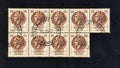 Italian stamps worth 100 lire Siracusana series used