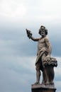 Italian Stone Statue on a bridge in Florence, Italy Royalty Free Stock Photo