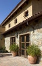 Italian stone villa home and patio Royalty Free Stock Photo