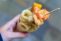 Italian street food in Venice - fritto misto in a cone Royalty Free Stock Photo