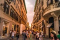 Italian street, Via dei Condotti, in Rome, Italy Royalty Free Stock Photo