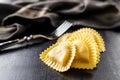 Italian stuffed pasta. Panzerotti pasta Royalty Free Stock Photo