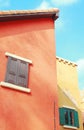 Italian style building with blue sky Royalty Free Stock Photo