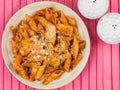 Italian Style Chicken Penne Pasta Arrabbiata Royalty Free Stock Photo