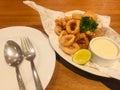 Italian style fried squid in Thailand Royalty Free Stock Photo