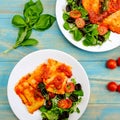 Italian Style Spinach and Ricotta Ravioli Meal