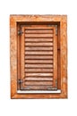 Italian style wooden window with closed shutter blinds Royalty Free Stock Photo