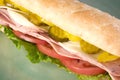 Italian Submarine Sandwich close-up Royalty Free Stock Photo