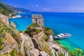 Italian summer holidays - beautiful Monterosso al Mare in Cinque Terre national park. Liguria, Italy Royalty Free Stock Photo