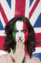 Italian supporter for FIFA 2014 with whoops expression during It