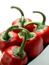 Italian sweet peppers on white background