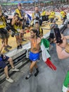 Italian Tamberi celebrates wildly after men's high jump gold at World Athletics Championships