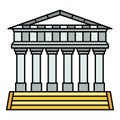 Italian temple icon color outline vector Royalty Free Stock Photo