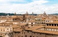 Italian Terracotta Rooftops and St Peter`s Basilica Dome, Rome, Italy Royalty Free Stock Photo