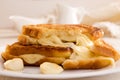 Italian toast sandwich with white bread and mozzarella cheese fr Royalty Free Stock Photo