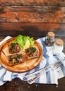 Italian tomato bruschetta with chopped vegetables, herbs and oil Royalty Free Stock Photo