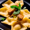 italian tortelli or ravioli stuffed with pumpkin and parmesan cheese tasty