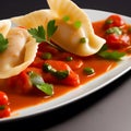 italian tortelli or ravioli stuffed with pumpkin and parmesan cheese tasty