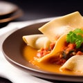 italian tortelli or ravioli stuffed with pumpkin and parmesan cheese tasty