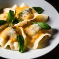 italian tortelli or ravioli stuffed with pumpkin and parmesan cheese tasty