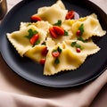 italian tortelli or ravioli stuffed with pumpkin and parmesan cheese tasty