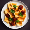 italian tortelli or ravioli stuffed with pumpkin and parmesan cheese tasty