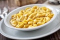 Italian Tortellini In broth on a plate. Royalty Free Stock Photo