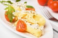 Italian tortellini pasta in cheese sauce Royalty Free Stock Photo