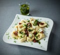 Italian tortellini pasta with feta cheese Royalty Free Stock Photo